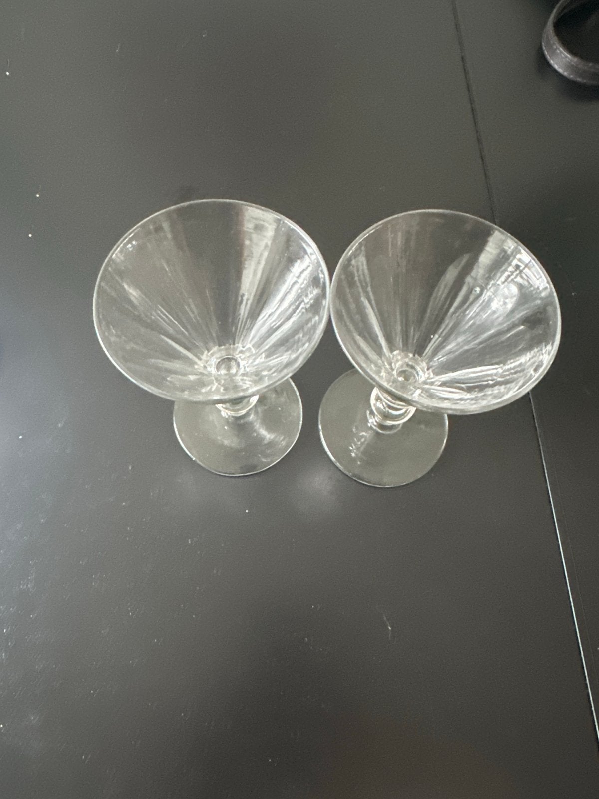 2 Antieke paraplu glazen, grijsachtig, ca. 1850, Ophalen of Verzenden