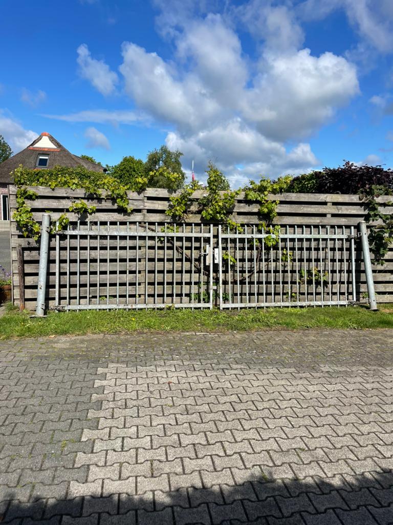 Hekwerk ABC poort gegalvaniseerd, Tuin en Terras, Ophalen, Met poort, Gebruikt, Spijlenhekwerk