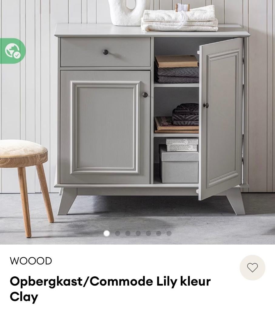Commode Woood Lily Clay Gray, Ophalen, Gebruikt, 50 tot 70 cm, 75 tot 100 cm