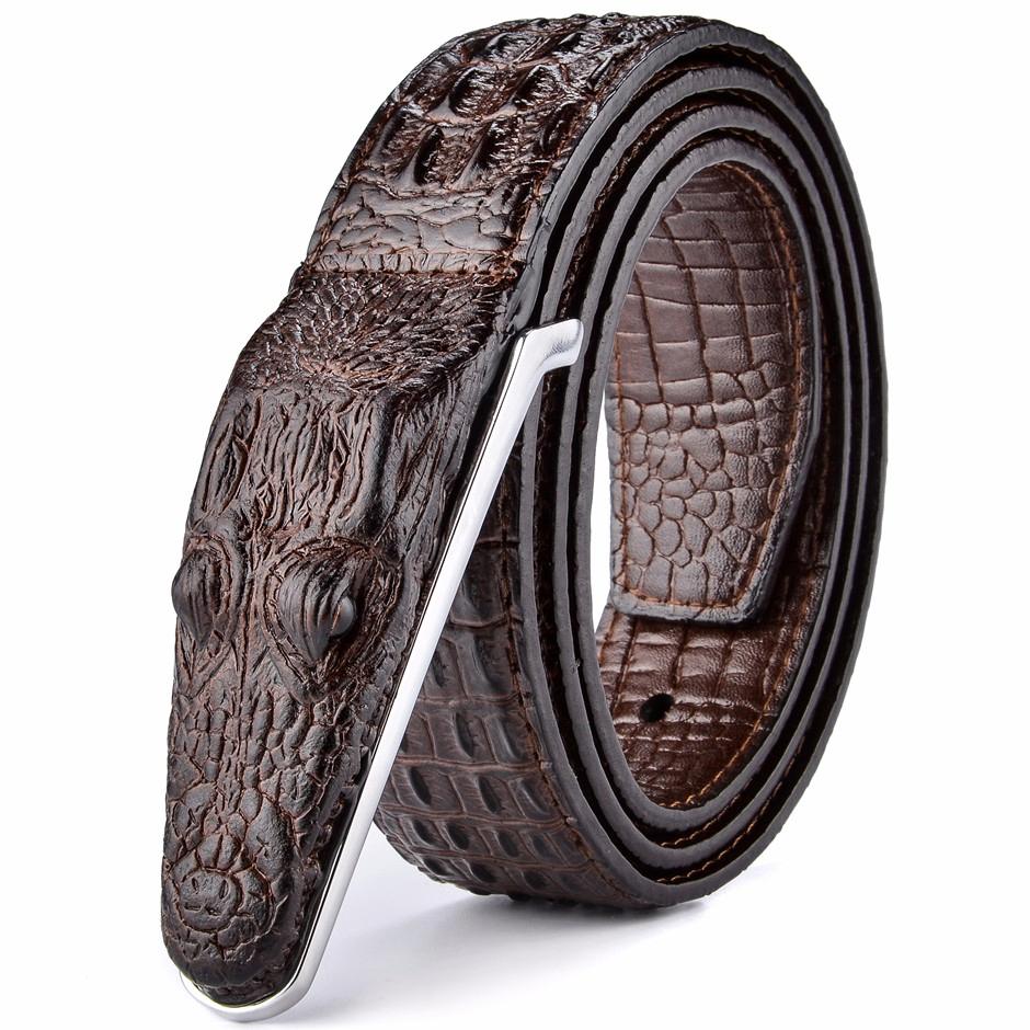 Donkerbruine krokodil heren riem / luxe krokodillen mannen, Verzenden, Nieuw, Bruin, Riem of Ceintuur