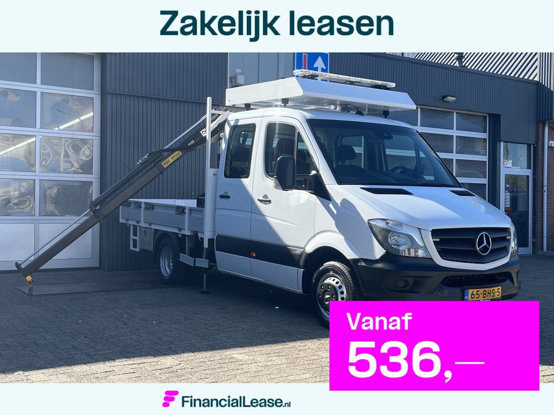 Mercedes-Benz Sprinter 514 CDI 366 Hiab Laadkraan 018T Trekh, Automaat, Stof, Gebruikt, 7 stoelen