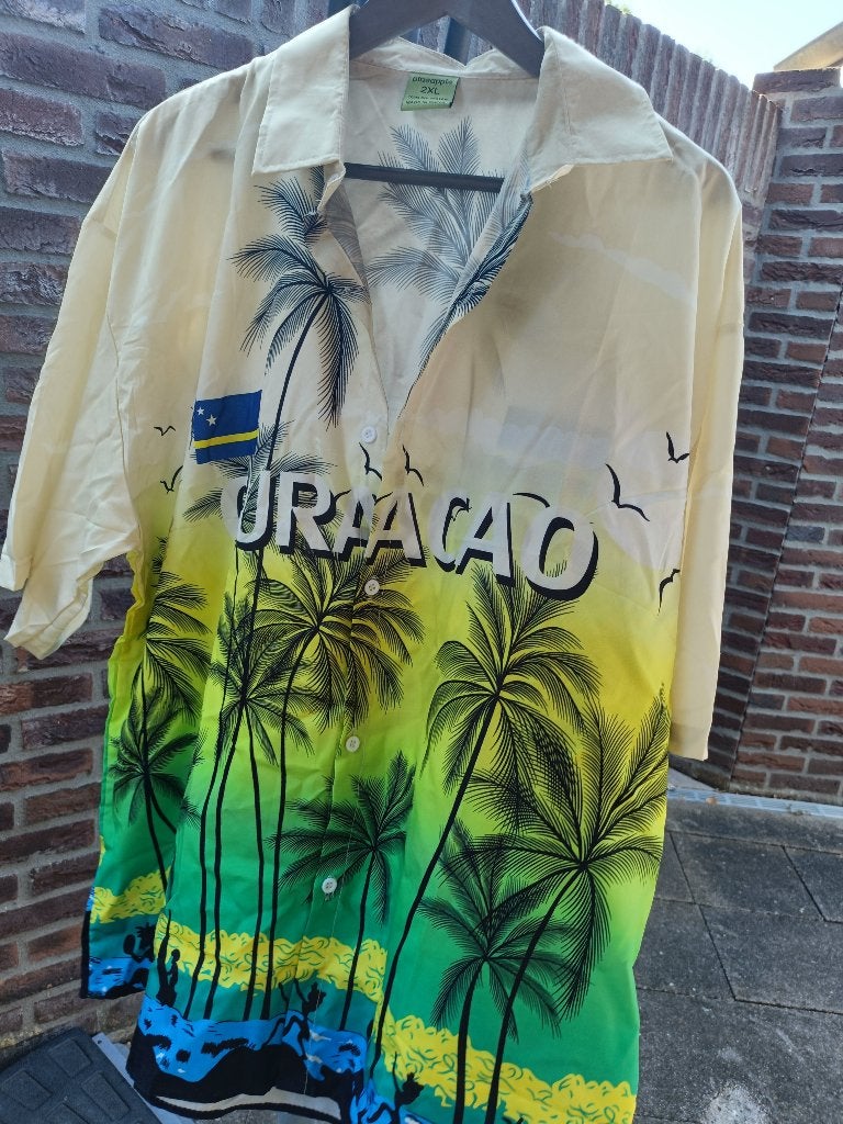 Ultiem Curaçao Hawaï Overhemd (2XL) | Curacao, Overige, Meerkleurig, Ophalen of Verzenden, Overige halswijdtes