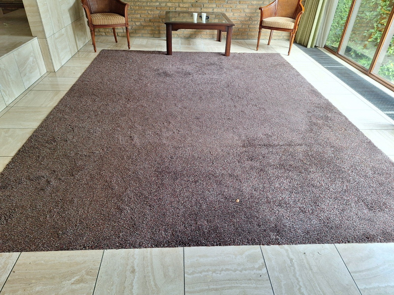 Groot zuiver wol tapijt, 283x364 cm, zeer goede staat, Ophalen, Warm, Comfortabel, Bruin, 200 cm of meer