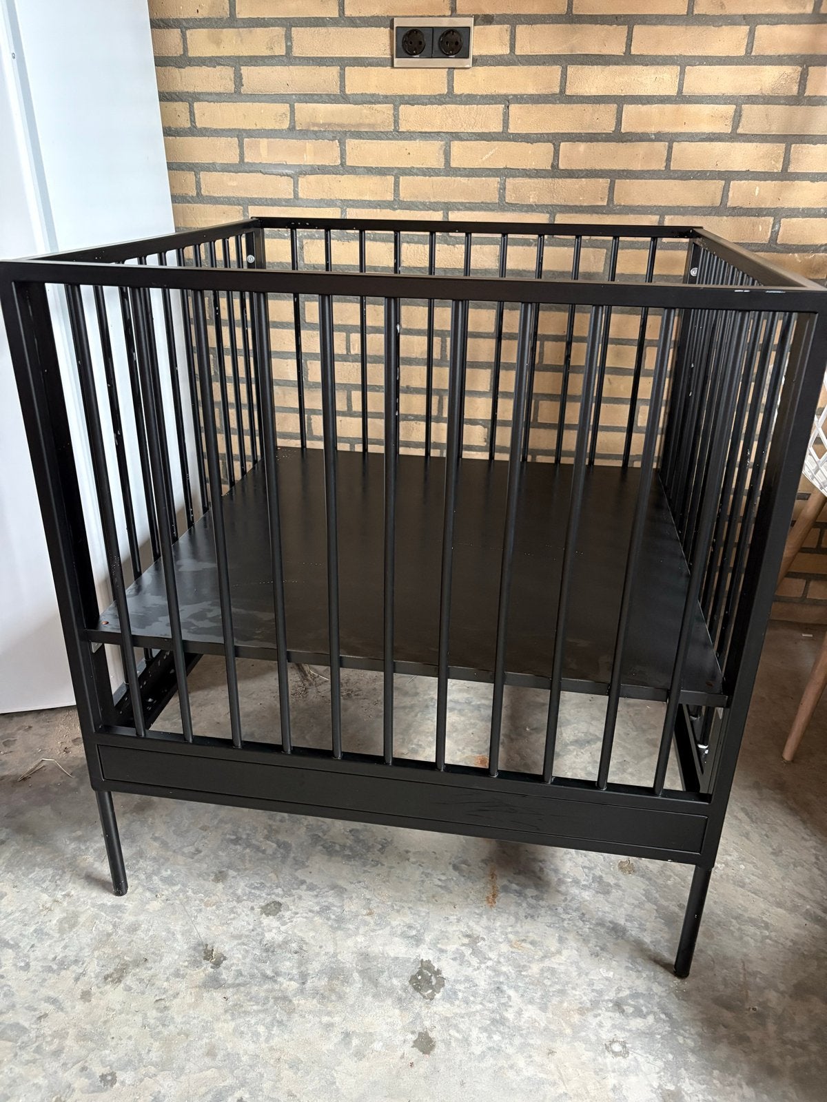 Kidsmill box 80x80 metaal zwart, Kinderen en Baby's, Boxen, Ophalen, Zo goed als nieuw, Vierkant, In hoogte verstelbaar