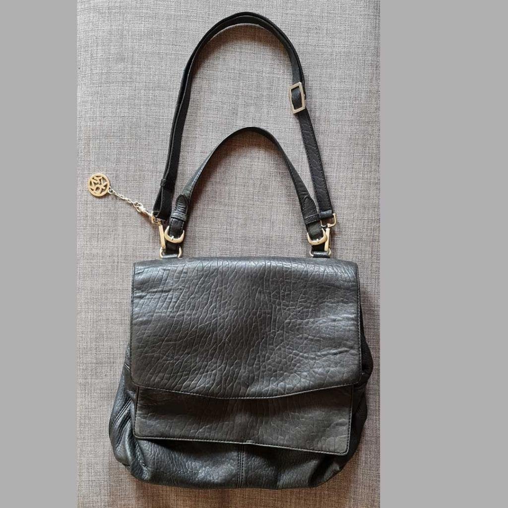 Donna Karan Schoudertas - Zwart Leer, Verzenden, Gebruikt, Zwart, Overige typen