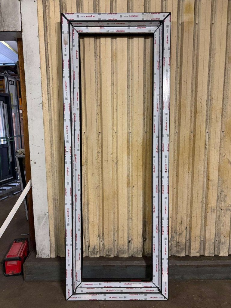 kunststof kozijn aluplast antraciet structuur 925x2495, Kunststof, Raamkozijn, Niet ingevuld, Nieuw