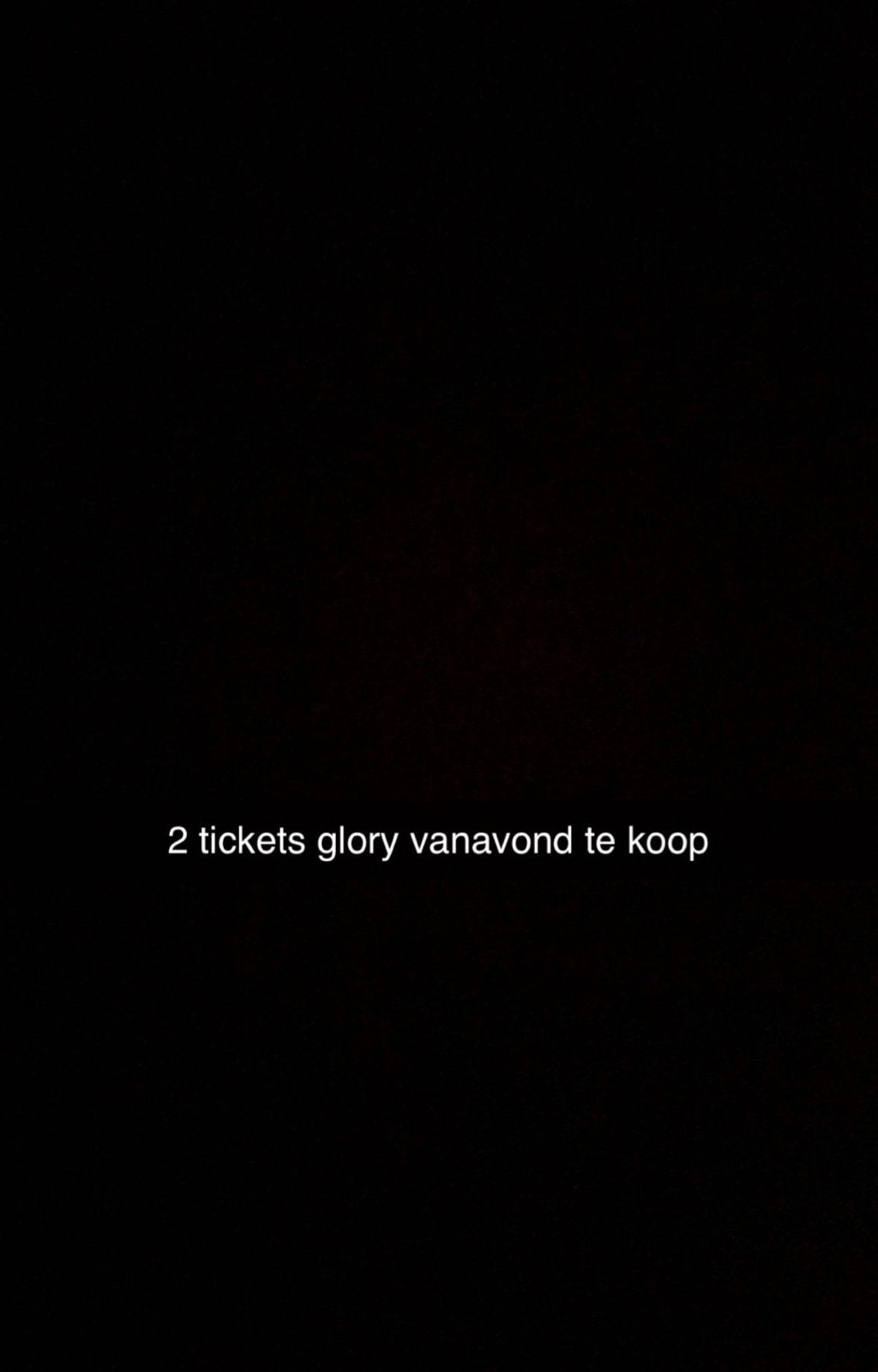 2 tickets Glory te koop vanavond Ahoy, Twee personen