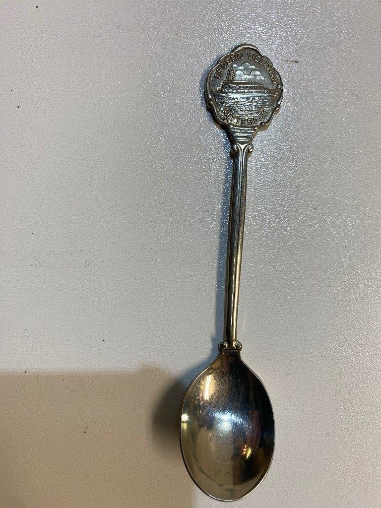 Vintage Rotterdam Souvenir Lepel met Schip, Huis en Inrichting, Theelepel, Gebruikt, Los bestek, Ophalen of Verzenden