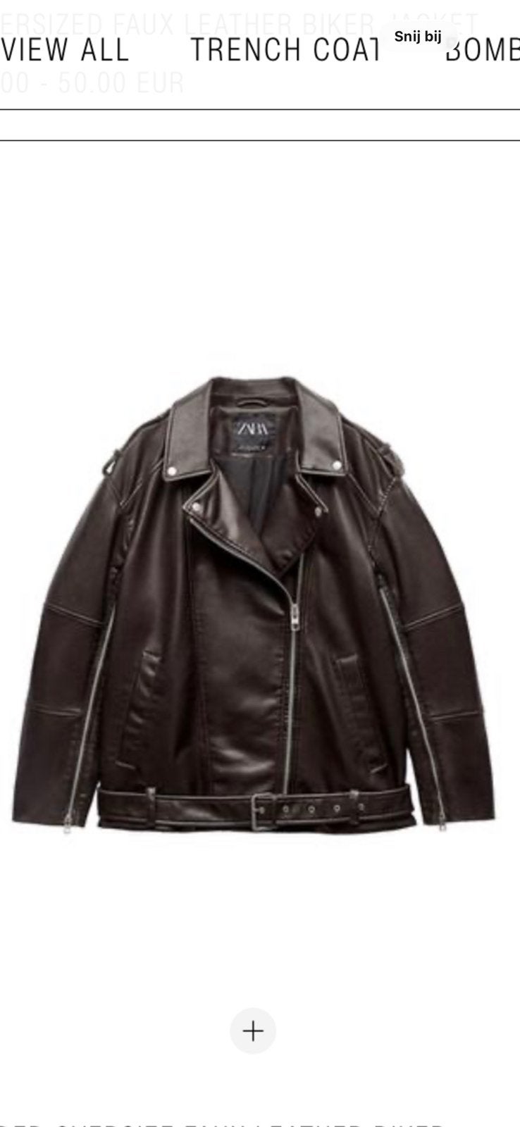 Oversized Leren jas zara maat M, Ophalen of Verzenden, Zo goed als nieuw, Maat 48/50 (M), Bruin