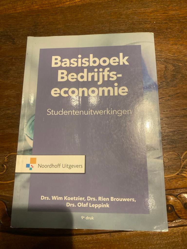 Basisboek Bedrijfseconomie Studentenuitwerkingen, Boeken, Studieboeken en Cursussen, Ophalen of Verzenden, Gamma, Gelezen, HBO