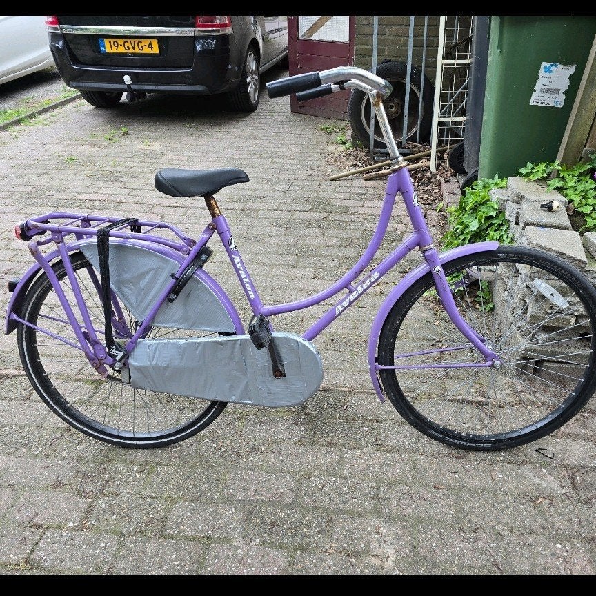 Paarse Avalon kinderfiets met terugtraprem, Terugtraprem, Gebruikt, 20 inch, Ophalen