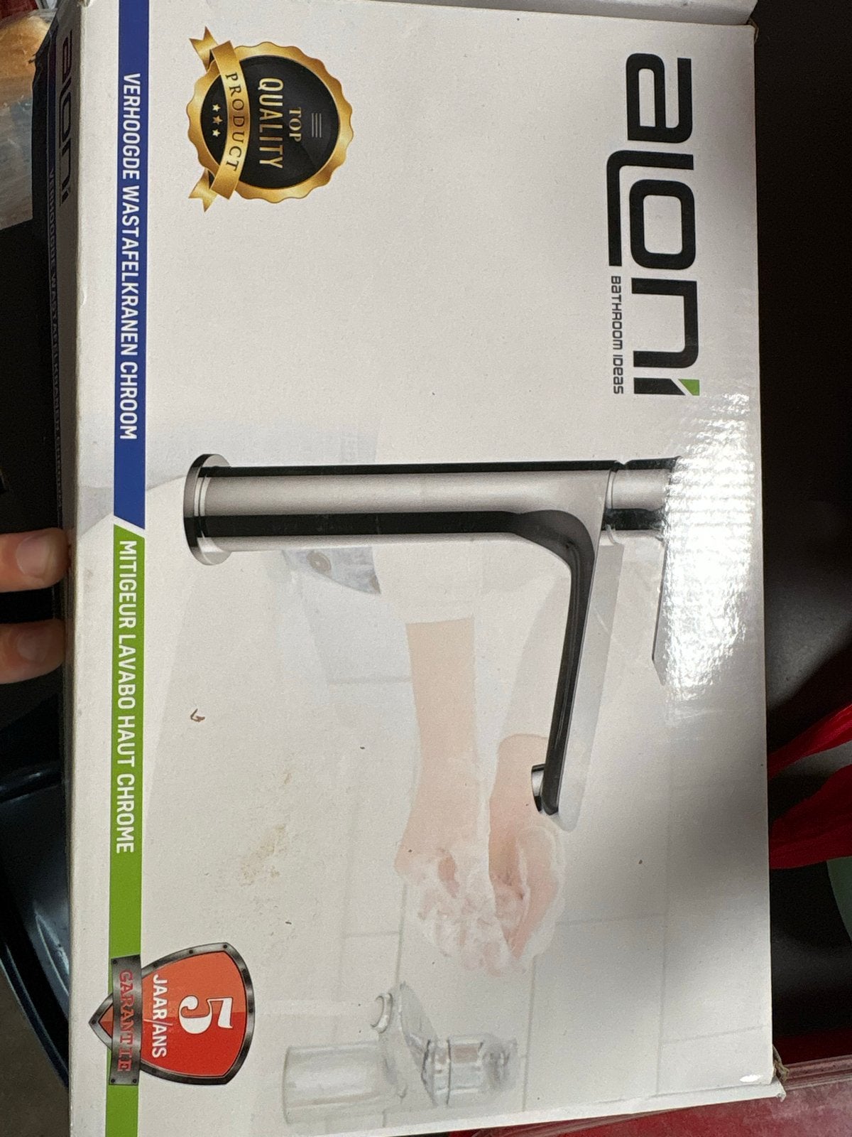 ALONI Verhoogde Wastafelkraan Chroom - Nieuw in doos, Ophalen of Verzenden, Nieuw, Chroom, Kraan