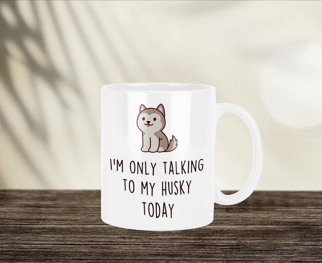 I’m only talking to my Husky today mok, Huis en Inrichting, Verzenden, Nieuw, Overige stijlen, Kop(pen) en/of Schotel(s)