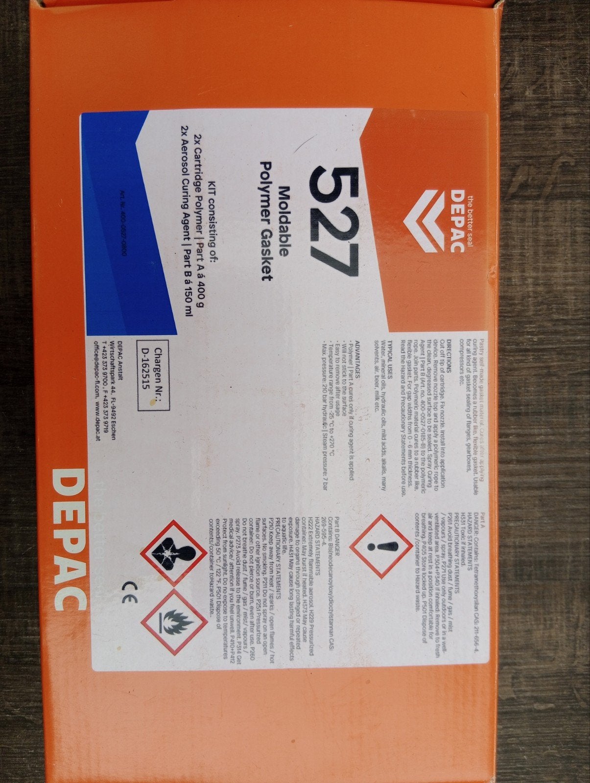10x DEPAP 527 Industriële Vloeibare Pakking Set (2 stuks/doo, Ophalen