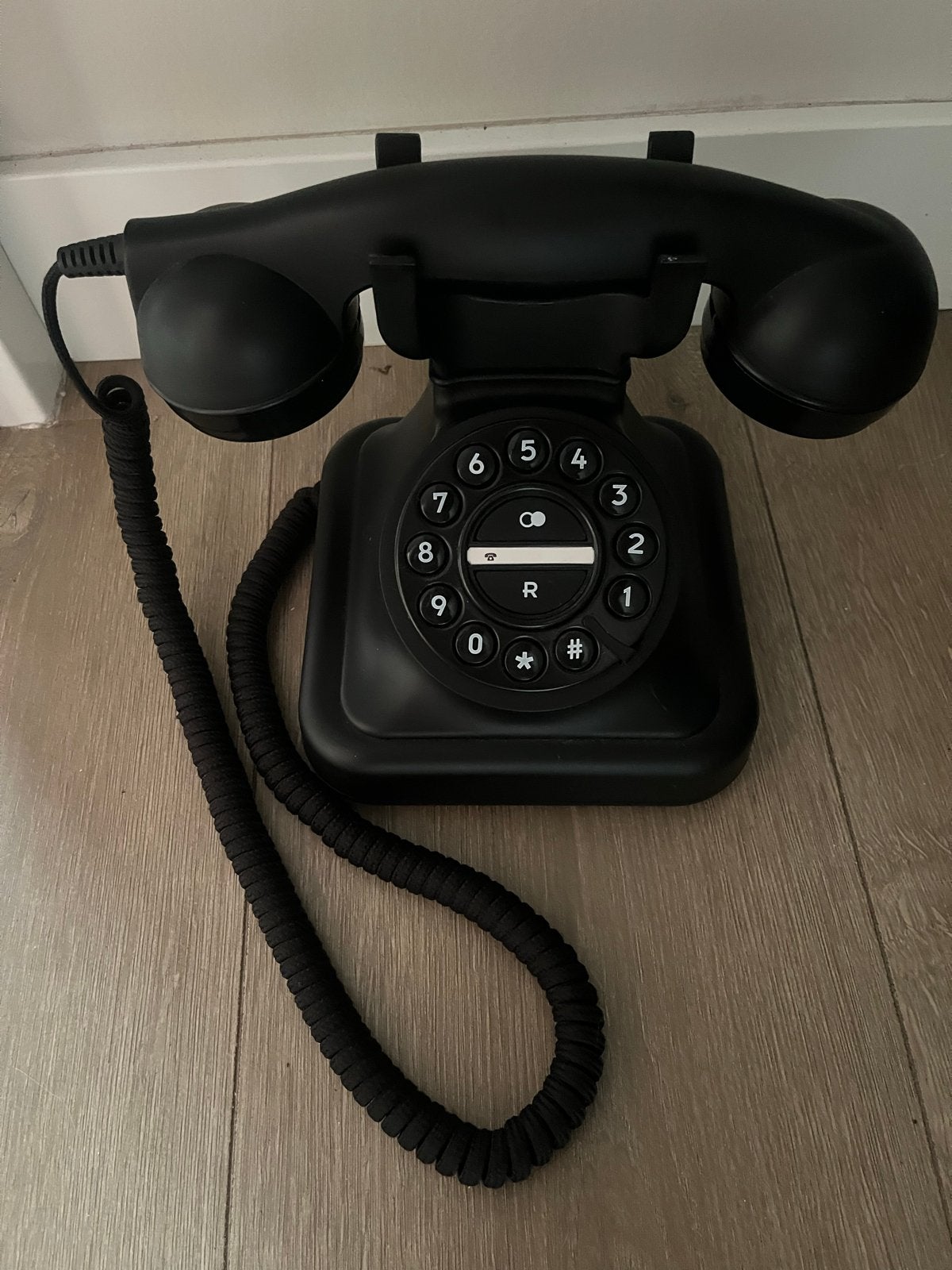 Retro Telefoon met Drukschijf - Zwart, Ophalen, Zo goed als nieuw, Met draaischijf