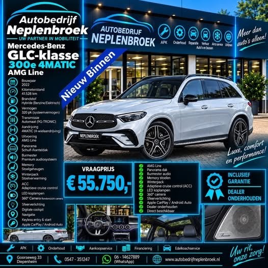 Mercedes-Benz GLC 300e 4MATIC AMG Line | Panorama | Burmeste, Automaat, Dealer onderhouden, Automatische klimaatregeling, Gebruikt