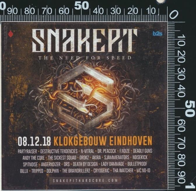 Sticker: Hardcore (12) - Snakert 2018 - Klokgebouw Eindhoven, Ophalen of Verzenden, Zo goed als nieuw, Bedrijf of Vereniging