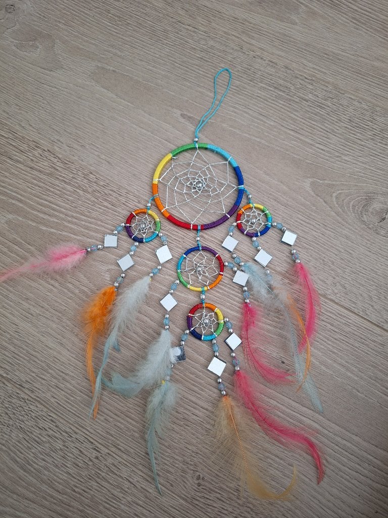 Kleurrijke dromenvanger, Meerkleurig, Ophalen of Verzenden, Gebruikt, Overige typen