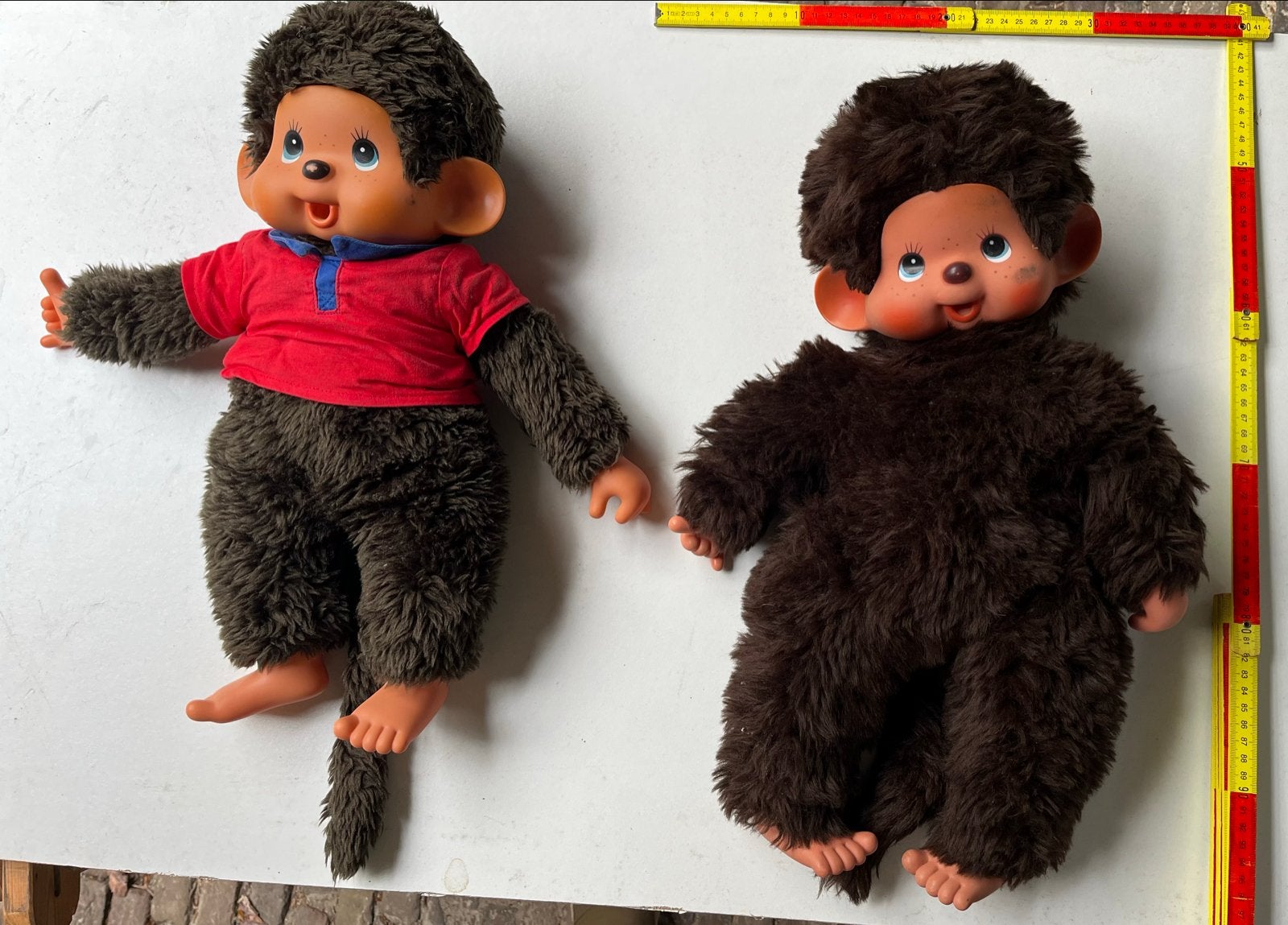 Grote Monchhichi knuffels - set van 2, Gebruikt, Overige merken, Overige karakters, Ophalen of Verzenden