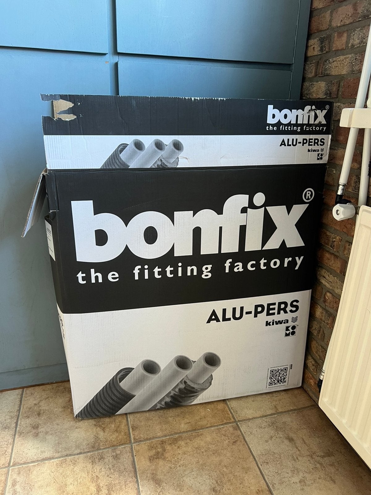 Bonfix alu-pers - circa 40 meter, Overige materialen, 6 meter of meer, Nieuw, Rechte buis