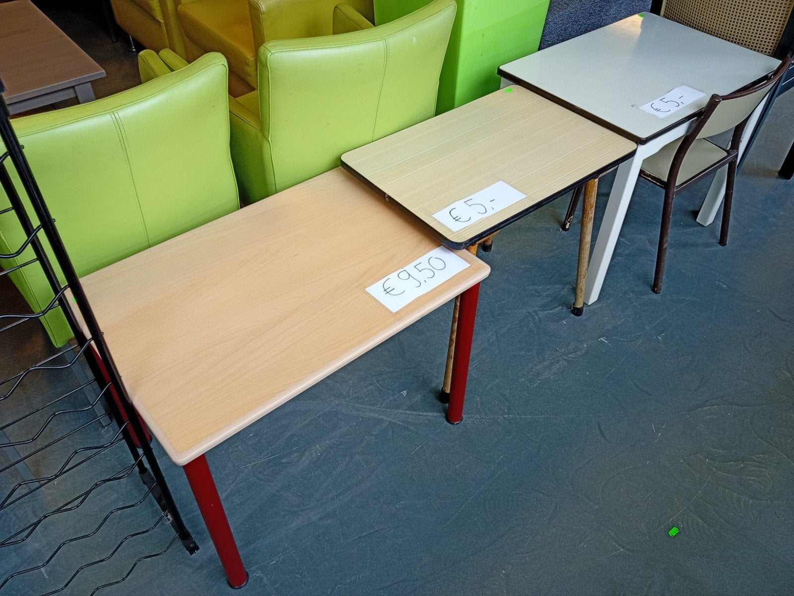 Vintage schooltafels, hout, tafel, Ophalen