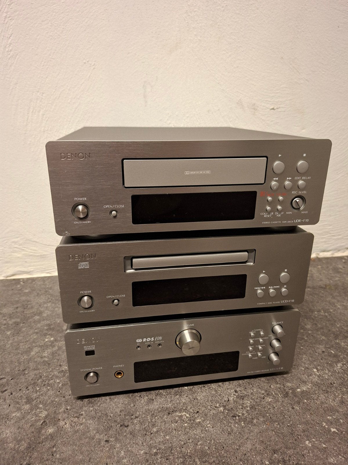 Retro Denon D-F10 Hifi Set met Cassettedeck, CD-speler en T, Gebruikt, Denon, Cassettedeck, Losse componenten