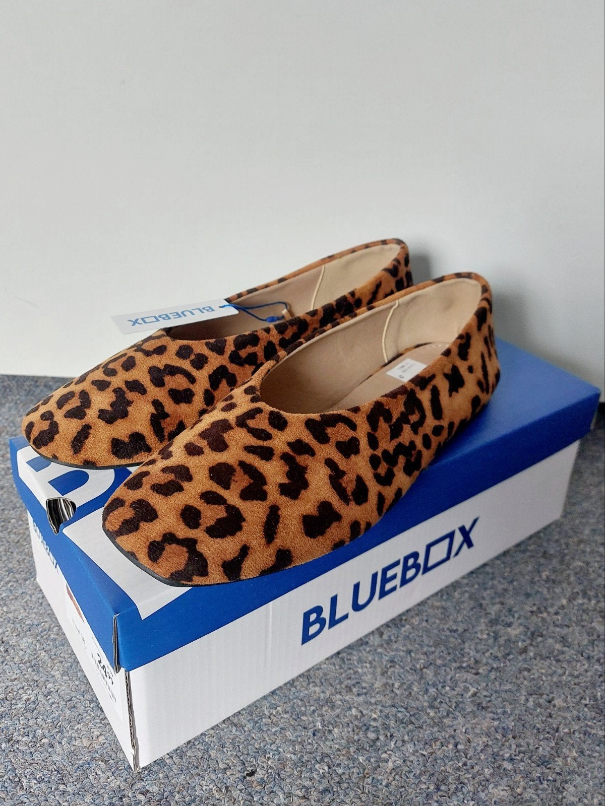 Nieuw in doos Bluebox panterprint schoenen maat 38, Blue Box, Bruin, Instappers, Nieuw