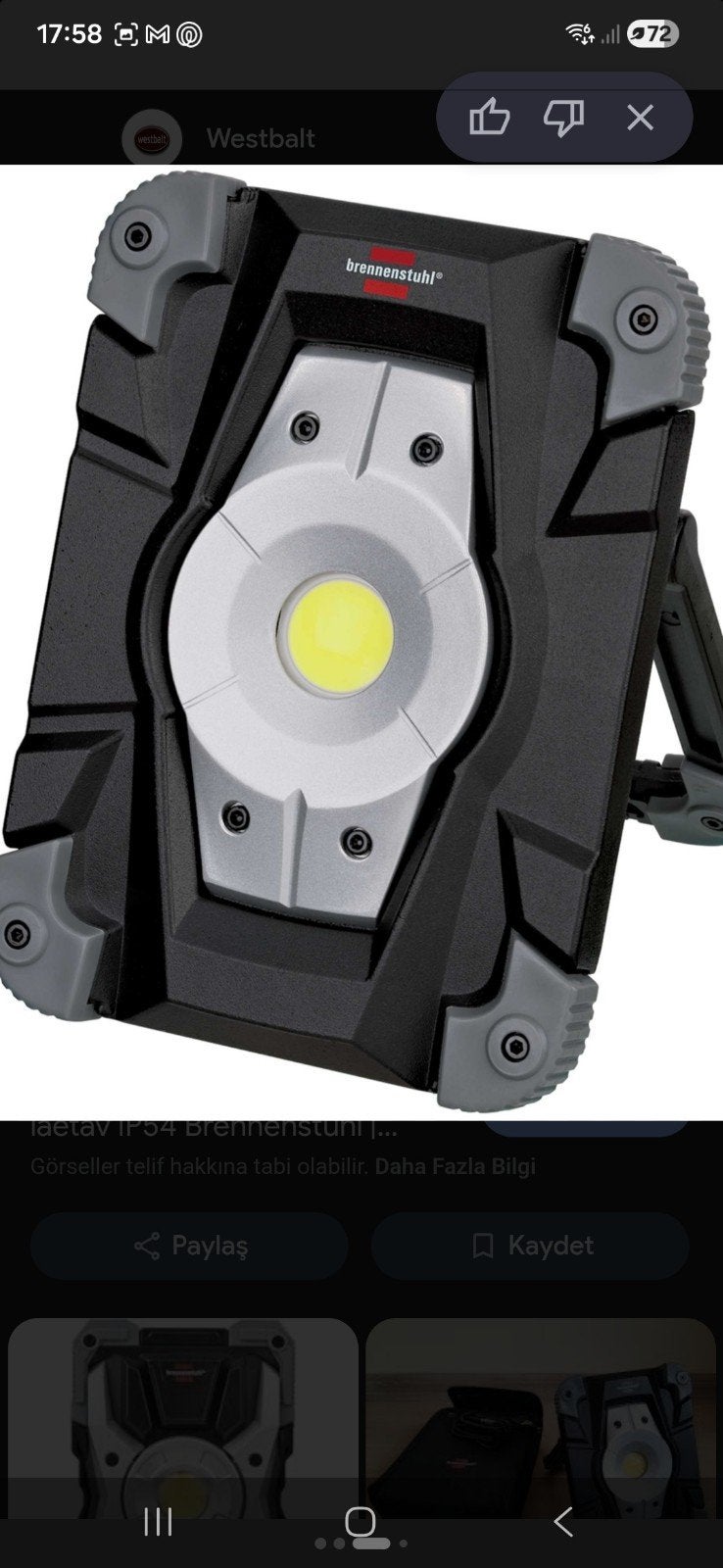 Brennenstuhl LED Werklamp IP54 - Robuust en Draagbaar, Minder dan 50 watt, Met statief, Ophalen of Verzenden, Zo goed als nieuw