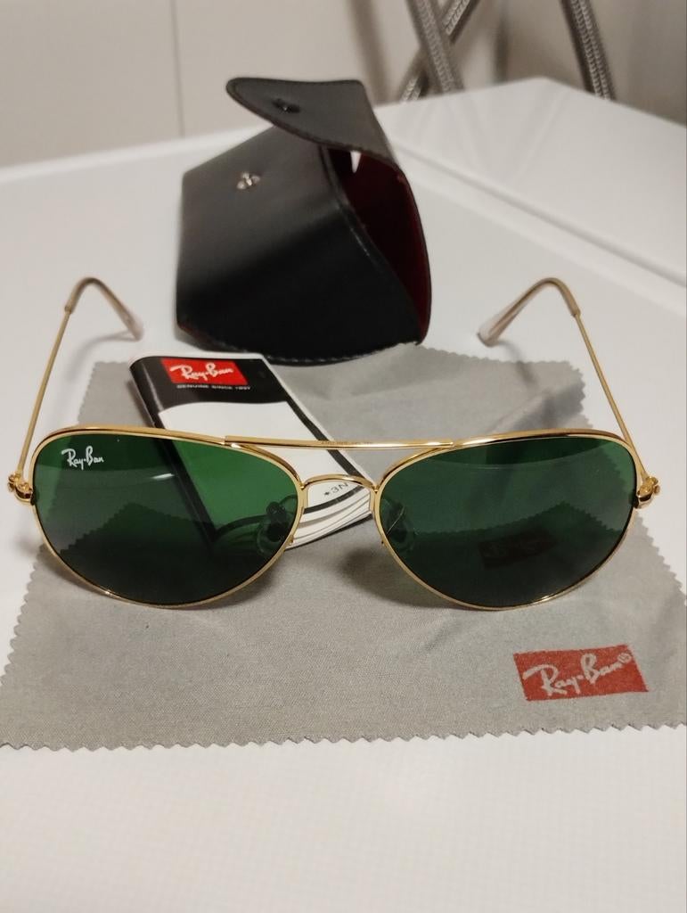 B&L Ray Ban Aviator 3025 GP green gradient G15 met 58mm lens, Ophalen of Verzenden, Ray-Ban