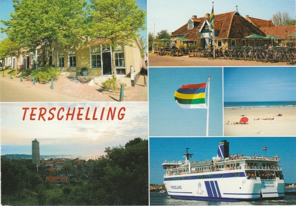 TERSCHELLING Straat Restaurant Vlag Veerboot, Verzenden, 1980 tot heden, Gelopen, Waddeneilanden