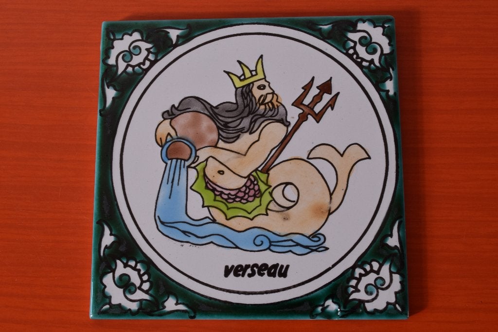Retro vintage tegel / wandtegel - Sterrenbeeld Waterman, Ophalen of Verzenden