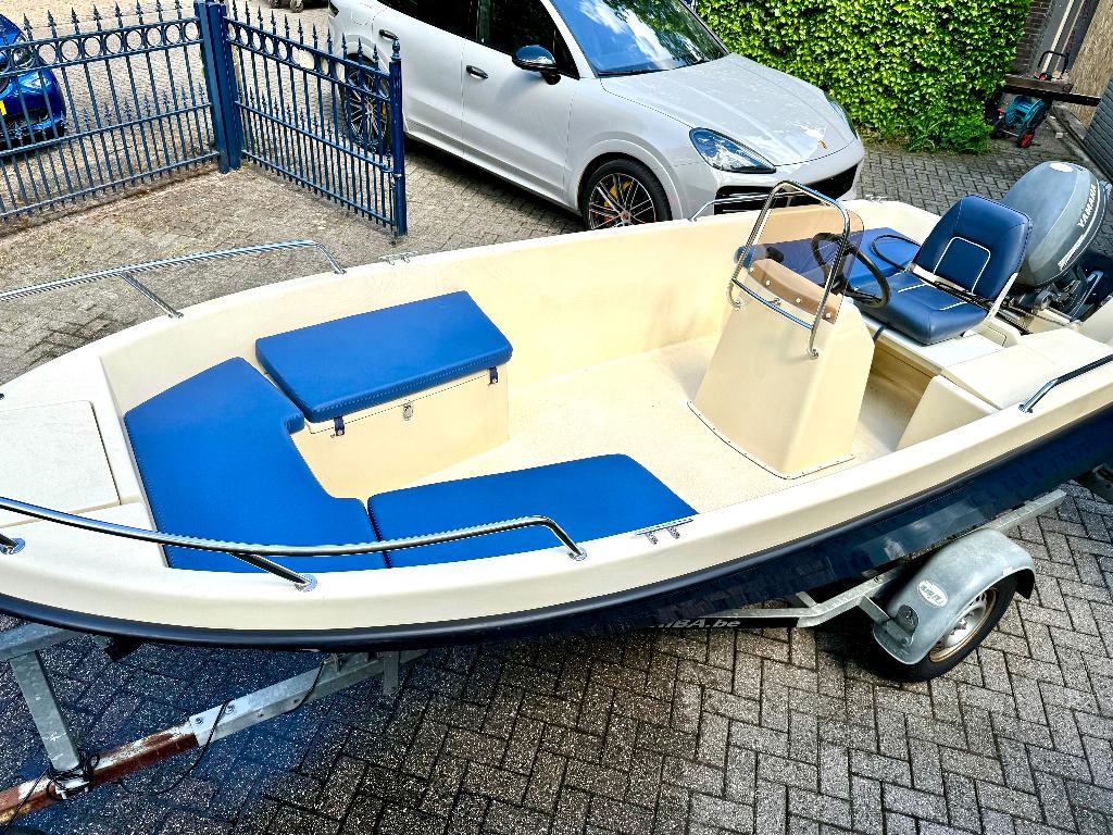 Yamaha 15pk Consoleboot + Trailer| Elek start| Complete Set, Watersport en Boten, Sloepen, Ophalen, Consoleboot, Gebruikt, 4 m