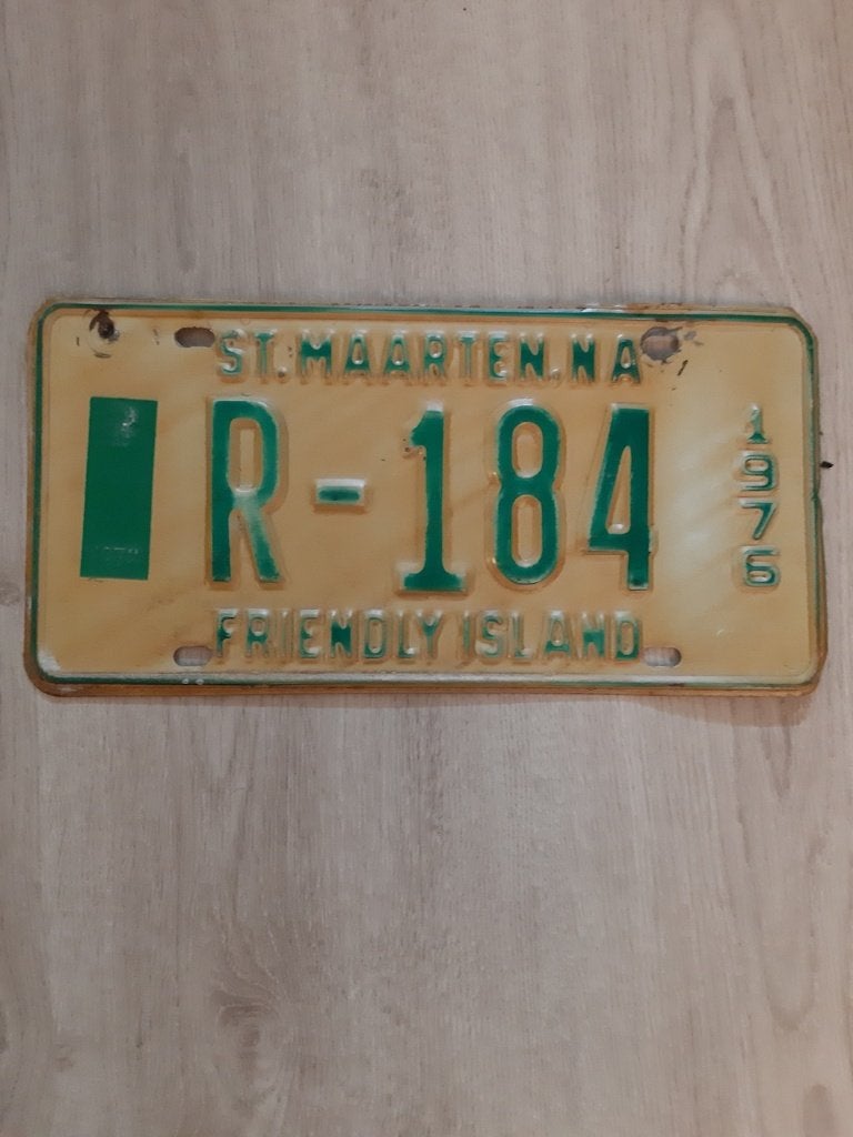 Nummerbord Sint Maarten uit 1976, Verzenden, Gebruikt, Auto's