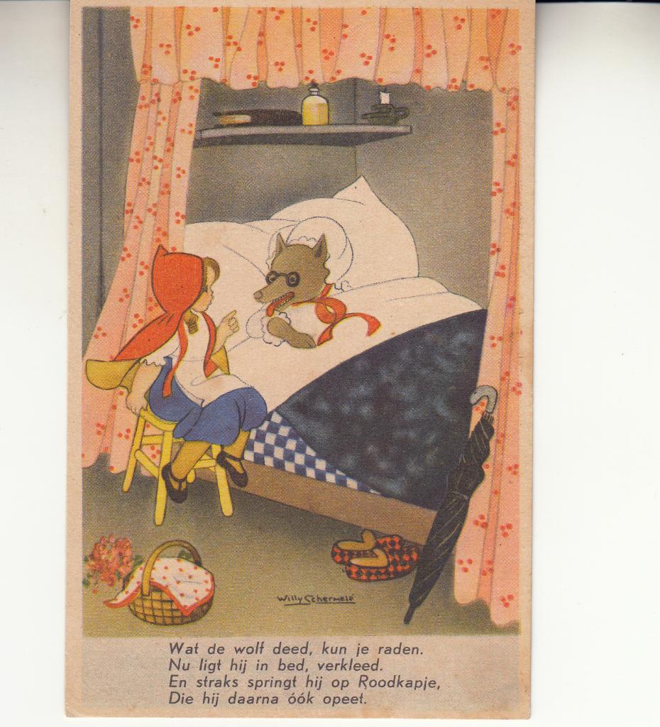 Willy Schermelé - Roodkapje, de wolf in Grootmoders bed =24=, Ophalen of Verzenden, 1940 tot 1960, Gelopen