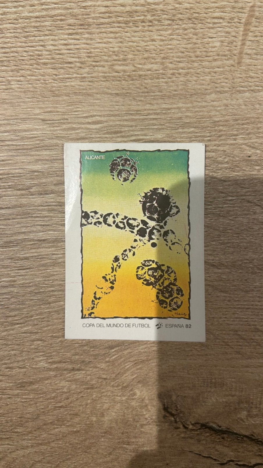 Panini Espana 82 plaatje poster Alicante WK 1982, Hobby en Vrije tijd, Stickers en Plaatjes, Verzenden, Zo goed als nieuw, Sticker