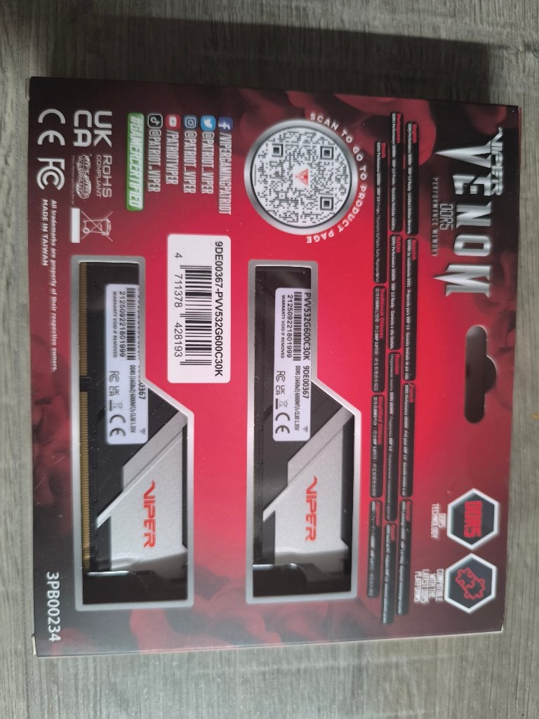 Patriot Viper Venom 32GB DDR5-6000 CL30 - Nieuw, Computers en Software, RAM geheugen, 32 GB, Nieuw, Ophalen of Verzenden, Desktop