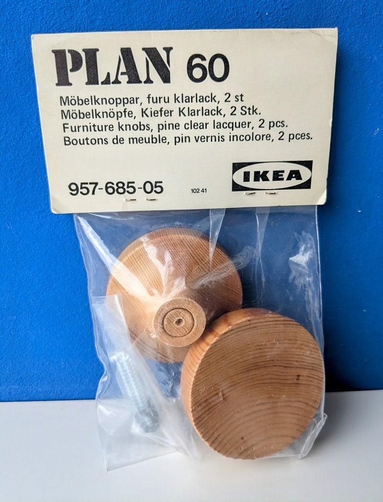 Vintage IKEA PLAN 60/houten meubelknoppen/1976, Ophalen of Verzenden, Zo goed als nieuw, Hout
