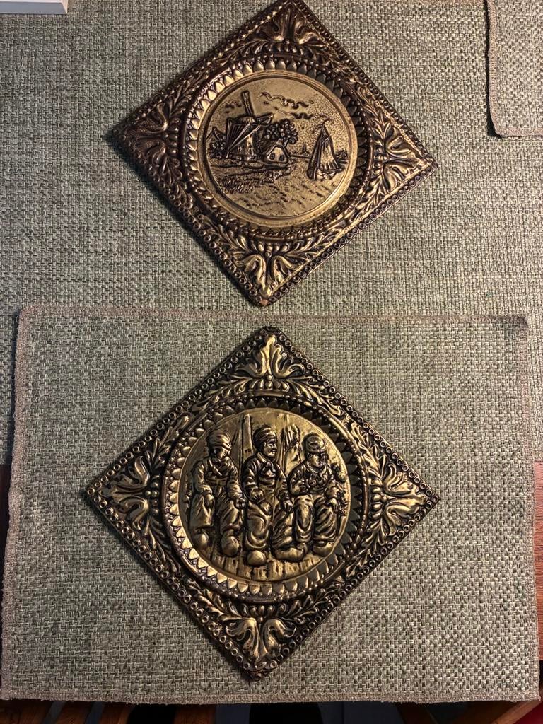 Messing wandborden, Antiek en Kunst, Antiek | Wandborden en Tegels, Ophalen