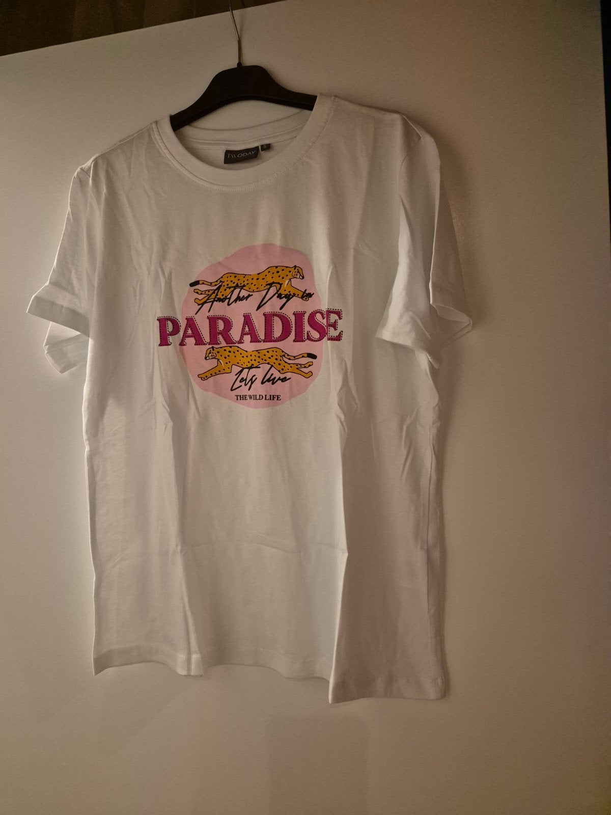 Wit T-shirt met luipaardprint - Twooday - Maat S