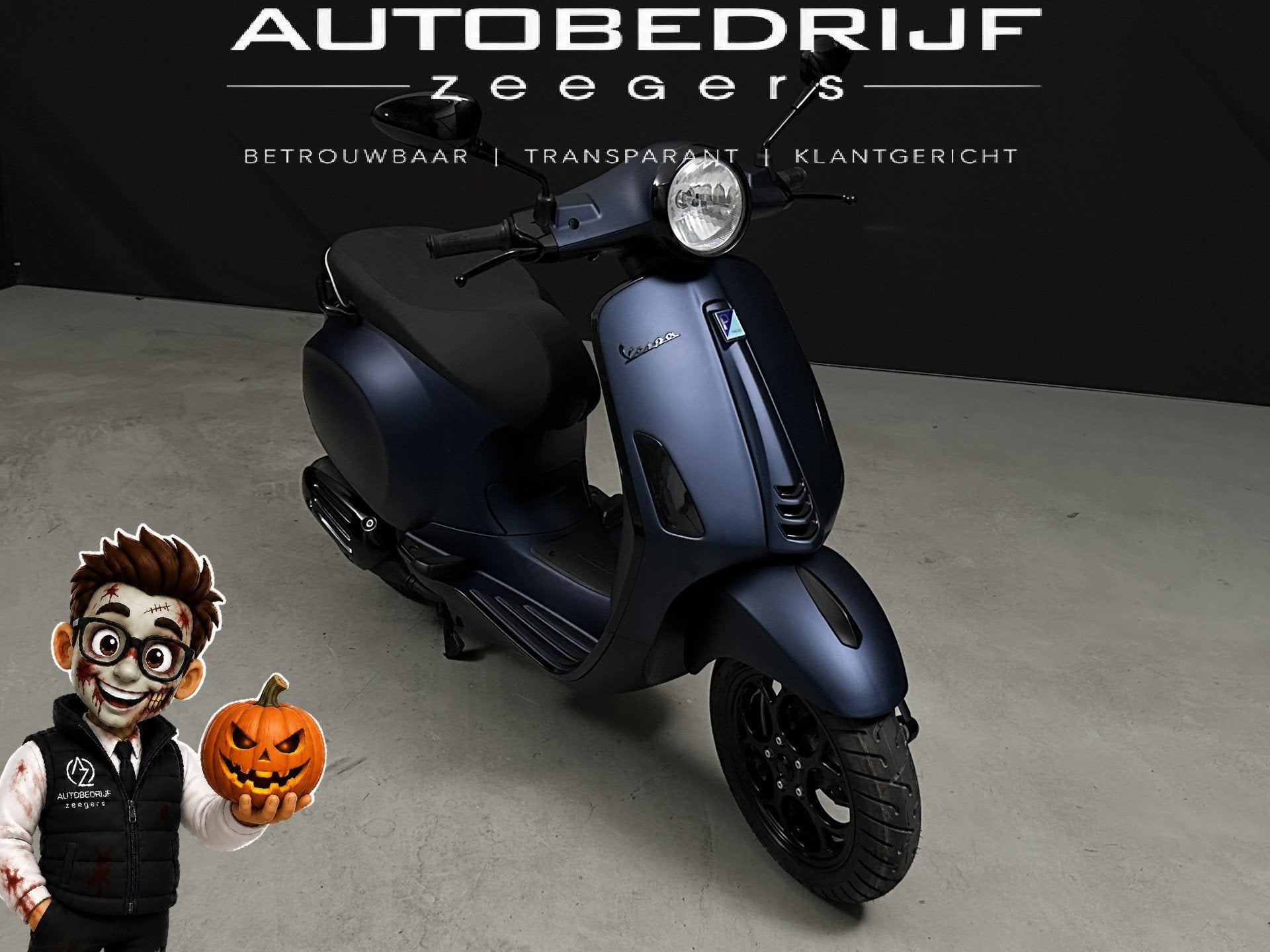 Vespa primavera 45 San Marino Matt Custom (bj 2017), Fietsen en Brommers, Middelblok 190
2831BR  GOUDERAK, NL, Gebruikt, Overige modellen