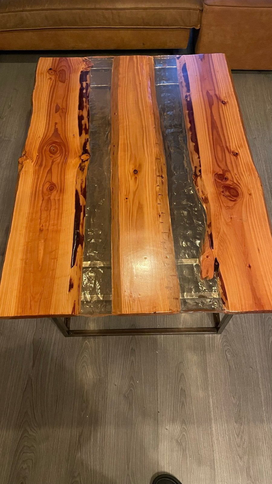 Unieke salontafel van hout en epoxy, Ophalen, 50 – 75, 100 tot 150 cm, 50 tot 100 cm