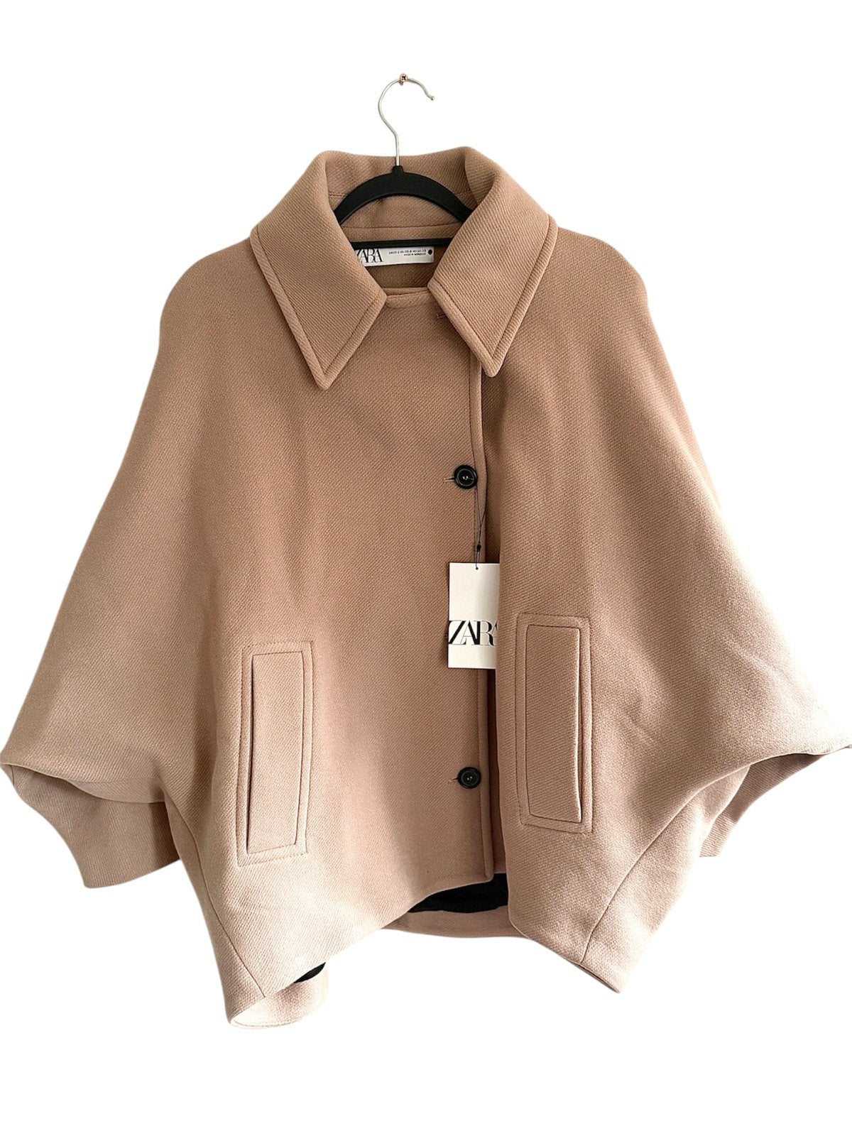 Jas met wol beige ZARA nieuw met label, Kleding | Dames, Ophalen of Verzenden, Nieuw, Maat 36 (S), Beige