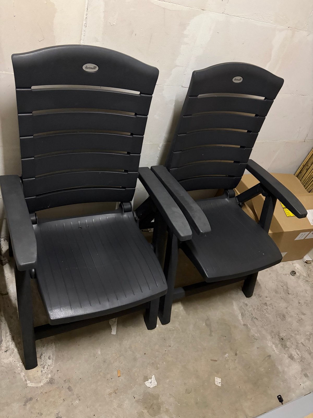 Hartman Florion SL Tuinstoelen en tafel in doos, Tuin en Terras, Ophalen, Zo goed als nieuw, Kunststof, Verstelbaar