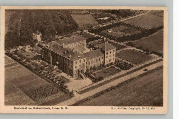 Uden Noviciaat + Retraitehuis KLM luchtfoto st 1938, Verzenden, 1920 tot 1940, Gelopen, Noord-Brabant