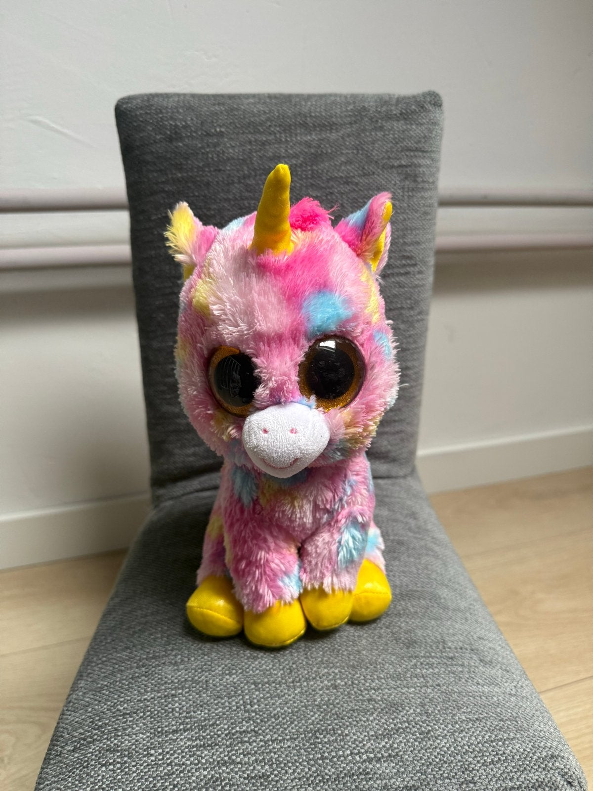 Ty Beanie Boo Eenhoorn Knuffel Roze Meerkleurig, Eenhoorn, Ophalen of Verzenden, Zo goed als nieuw, Middelgroot (20 tot 80 cm)