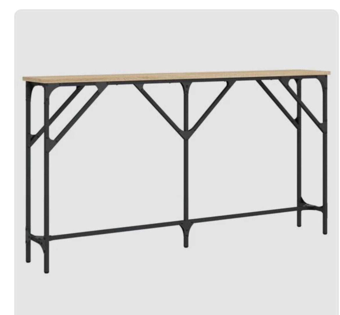 vidaXL Console tafel sonoma eiken 140x23x75 cm, Huis en Inrichting, Tafels | Bijzettafels, Nieuw, Rechthoekig, 60 cm of meer, 75 cm of meer