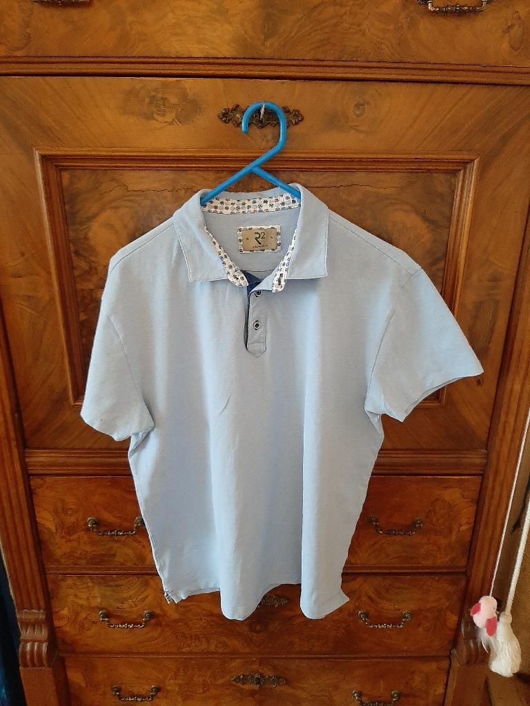 R2 Amsterdam lichtblauwe polo XL, Blauw, Maat 56/58 (XL), Ophalen of Verzenden, Zo goed als nieuw