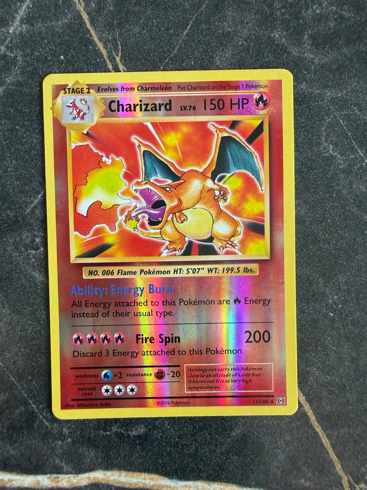 Pokémon Charizard 11/108 XY Evolutions Foil Kaart, Hobby en Vrije tijd, Verzamelkaartspellen | Pokémon, Verzenden, Zo goed als nieuw