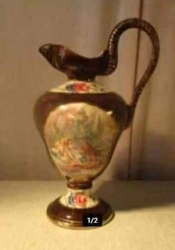 Prachtige Beschilderde Kruik - Bequet Quaregnon - 27cm, Antiek en Kunst, Ophalen of Verzenden
