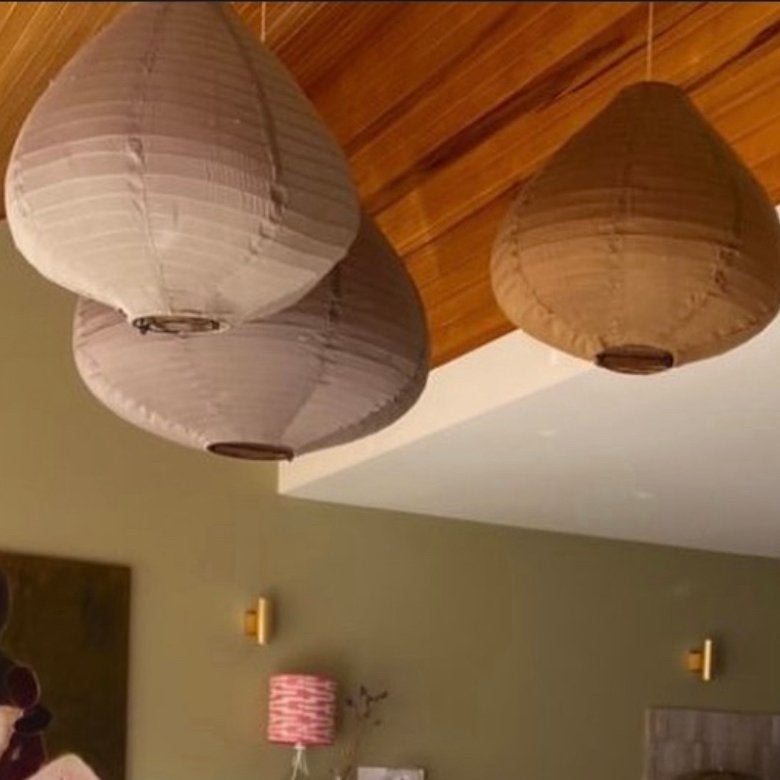 HKliving Lampion Natural Lamp Bruin (2 stuks), Huis en Inrichting, Ophalen of Verzenden, Zo goed als nieuw, Natuurlijk materiaal